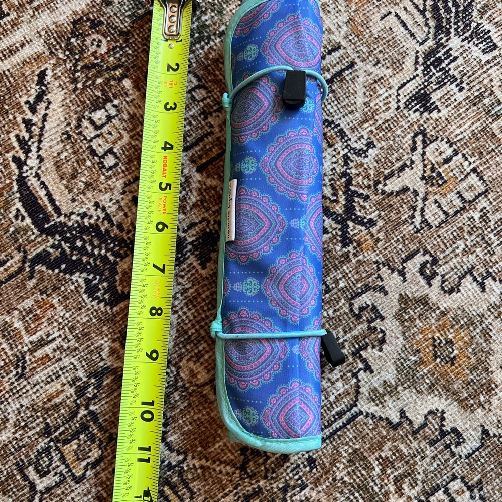 Blue and Pink Paisley Travel Jewelry Organizer